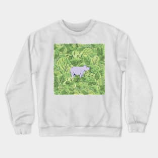 Rhino in Leaves Crewneck Sweatshirt